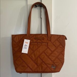 Lug Medium Tote with Trolley Sleeve Skyliner Copper Brown